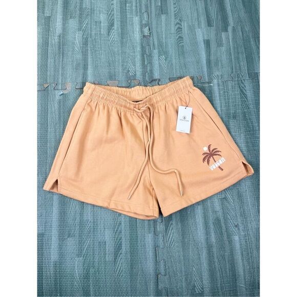 Volcom Shorts Just Chill Shorts With Pockets Women’s Size XS Peach - Picture 7 of 8